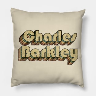 Charles Barkley // Vintage Rainbow Typography Style // 70s Pillow