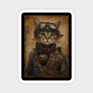 Steampunk Cat Magnet