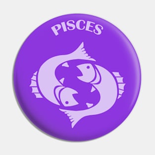 Pisces Astrology Zodiac Sign - Fish - Pisces Astrology Birthday Gifts - Purple and lavender Pin