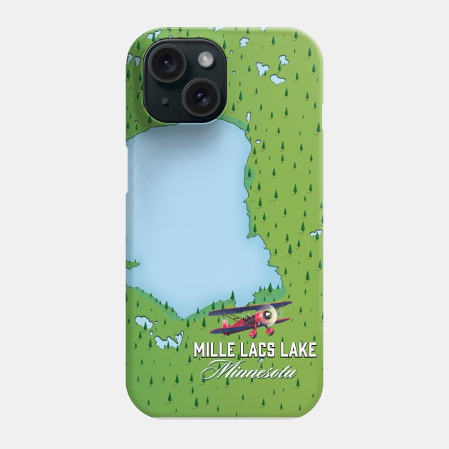 mille lacs lake Minnesota travel map Phone Case by nickemporium1