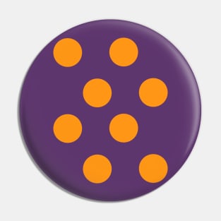 Orange on Purple polkadot dot spots Pin