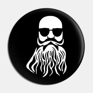 Bald Beard Sunglasses Biker Dude Pin