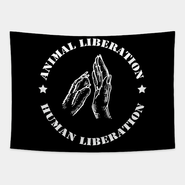 Animal liberation Human Liberation Tapestry by redsoldesign