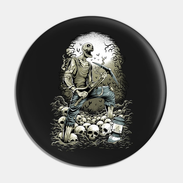 Graveyard Shift Pin by Dark Planet Tees