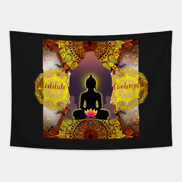 Meditate Contemplate Tapestry by incarnations