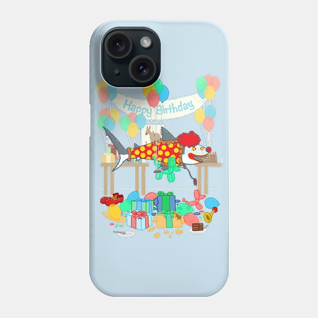 The Birthday Party Clown Shark Phone Case by nickv47