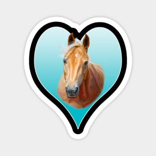 Palomino Horse on Turquoise Heart Magnet