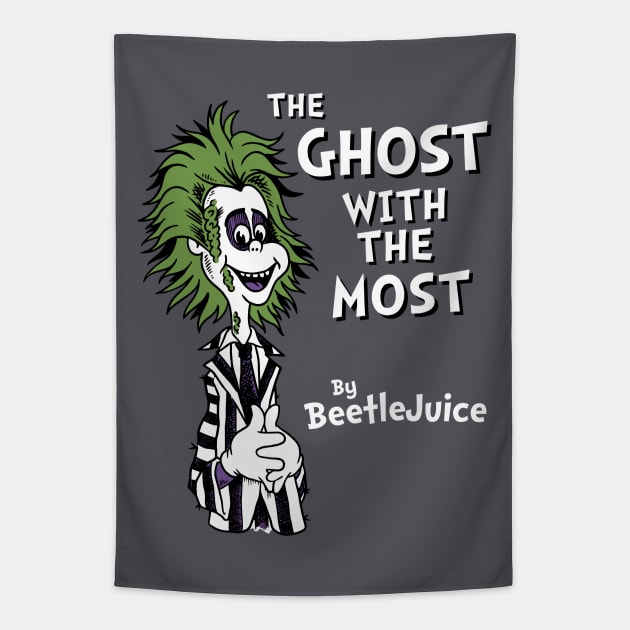 The Ghost with the Most - Creepy Cute Goth Cartoon - Children's Book Tapestry by Nemons