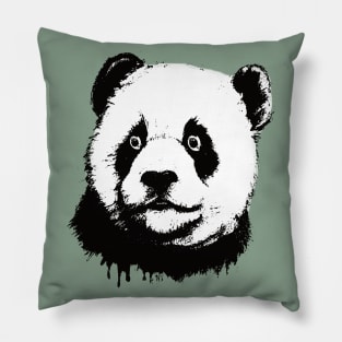 Panda Bear Drip Painting Pillow