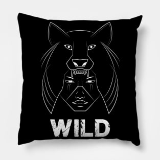 Wild Wolf Man Pillow