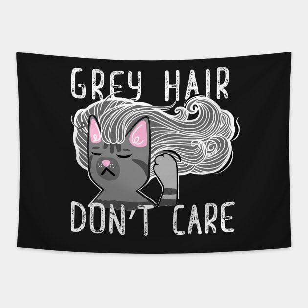 Grey Hair Don't Care Tapestry by SusanaDesigns