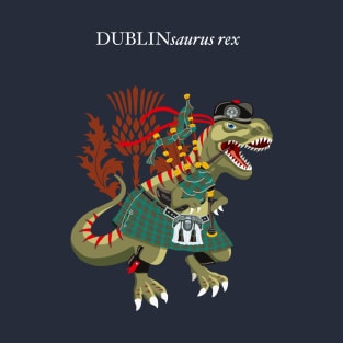 Clanosaurus Rex DUBLINsaurus Plaid Dublin Irish Ireland Family Tartan T-Shirt