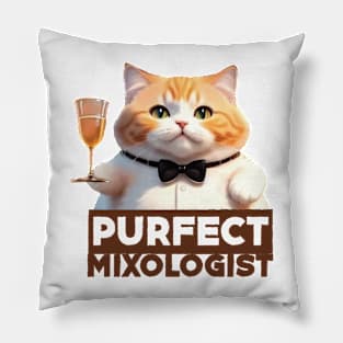 Just a Purrfect Mixologist Cat Pillow