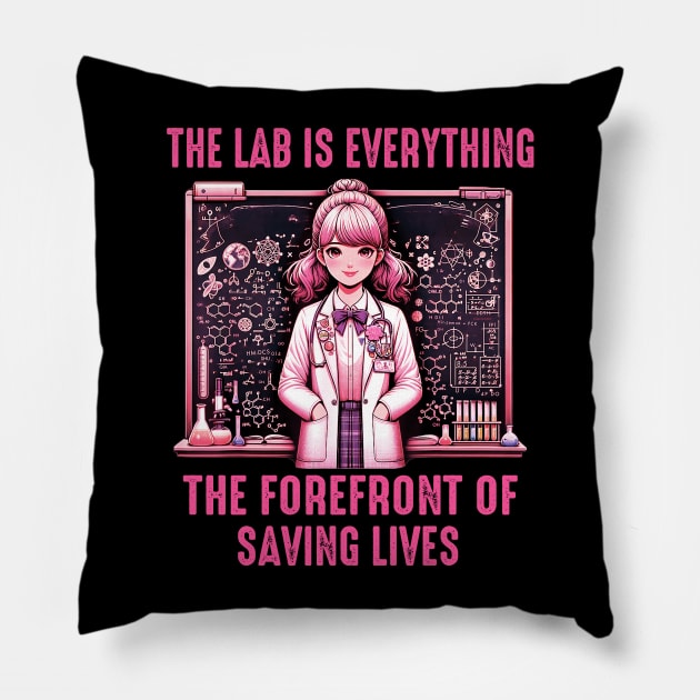 The Lab Is Everything The Forefront Of Saving Lives Lab Week Pillow by artbyGreen