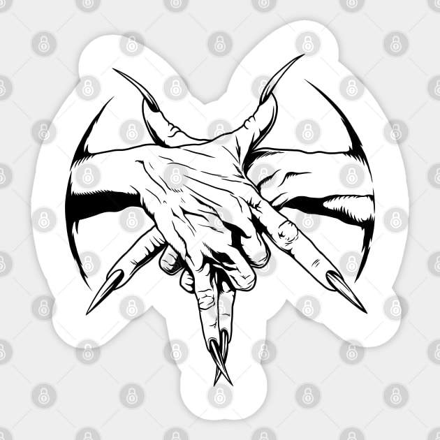 Baphomet Hand Sign - Devil - Sticker | TeePublic