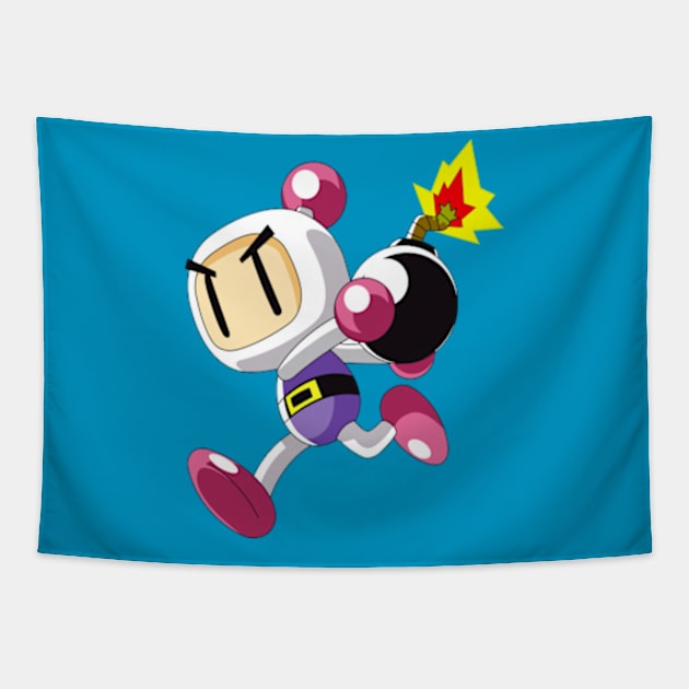 Cheerful Robot Hero Tapestry by winsarcade