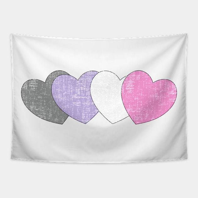 Cupiosexual hearts Tapestry by Hinode