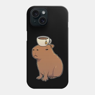 Capybara with Tea on its head Phone Case