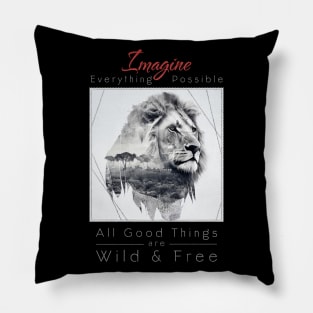 Lion Nature Outdoor Imagine Wild Free Pillow