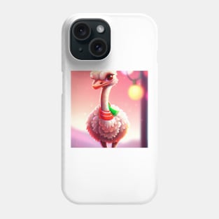 Cute Ostrich Drawing Phone Case