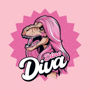 Pink Dino Diva Barbie Girl T-Shirt