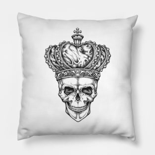 King Skull in a Crown Pillow