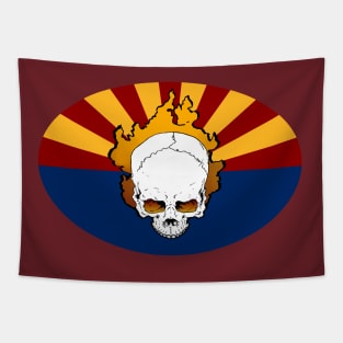 Arizona Flag Skull Tapestry