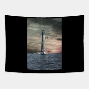 Lighthouse At Sunset Tapestry