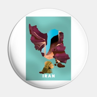 Iran Travel poster man Pin