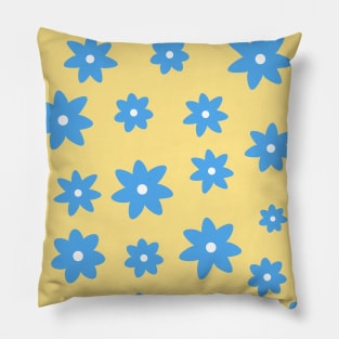 Retro ornament with blue flowers. Pillow