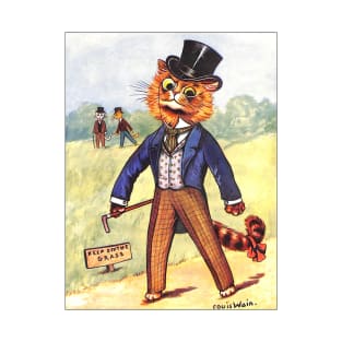 Funny Fashion Cat by Louis Wain T-Shirt