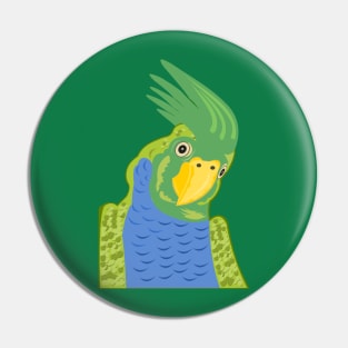 Green parrot Pin