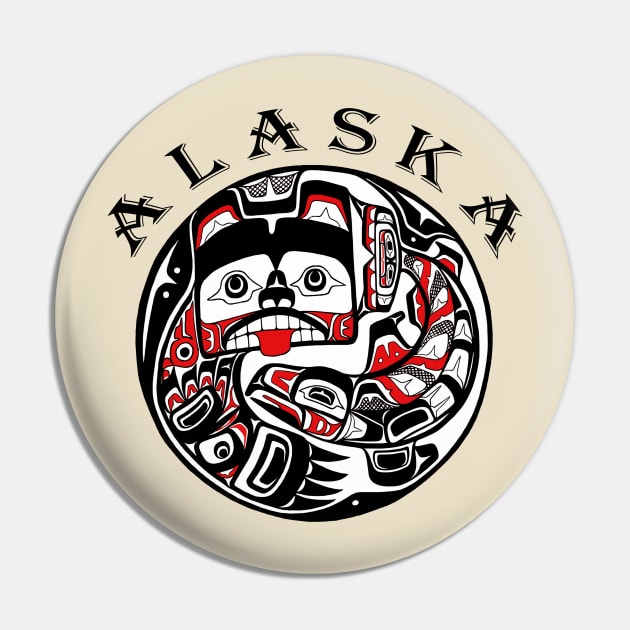 Alaska - Bear and Salmon Pin by Featherlady Studio