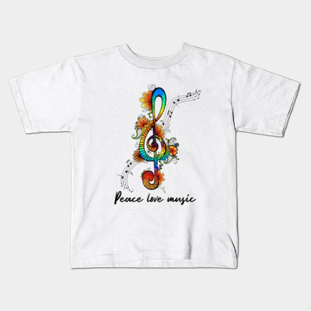 Peace Love Music Hippie Life Kids T Shirt Teepublic