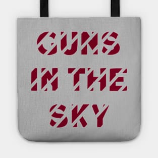 Guns In The Sky, burgundy Tote