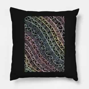 Metallic Celtic Filigree - Cerise Background Pillow