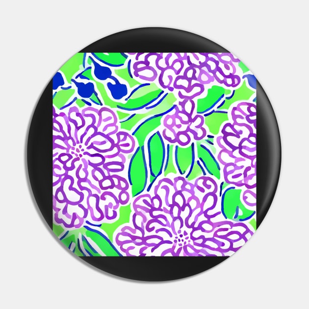 Seventies style lime green, purple and blue oversized florals Pin by SophieClimaArt