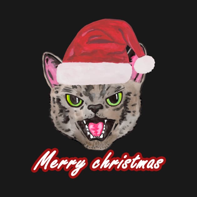 Santa cat by deadblackpony