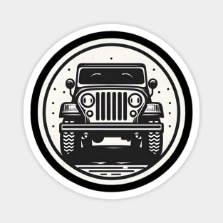 Jeep CJ7 Wrangler Black and White Magnet