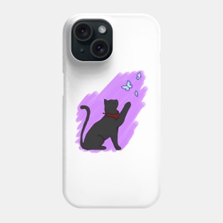 Merlin Cat and Butterflies Phone Case