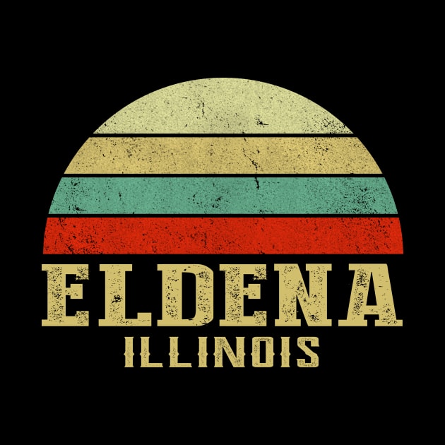 ILLINOIS - Vintage Retro Sunset ELDENA, IL Shirt by LIPTIN