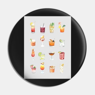 Classic Watercolor Cocktails Drinks Pin