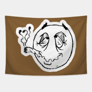 Sooooooo High Sticker - Black and White - Back Tapestry