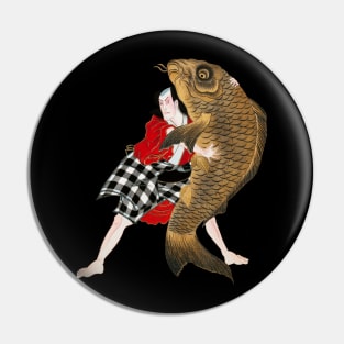 Vintage Japanese Style Samurai Warrior Carp Pin