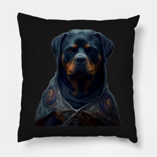 Rottweiler Ai generated Goth Pillow