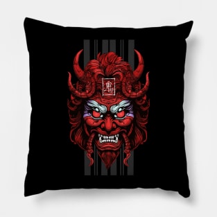 Demon Warrior Illustration Pillow