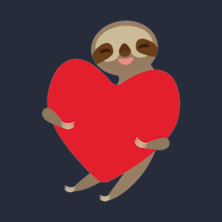 Cute sloth with red heart T-Shirt