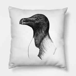 Razorbill (Alca torda) - white Pillow