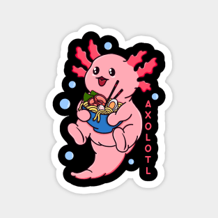 Axolotl Loves Ramen Magnet