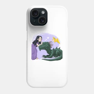 Dragon Girl Having a Pet Dragon Phone Case